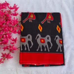 Black Mulmul Cotton Saree
