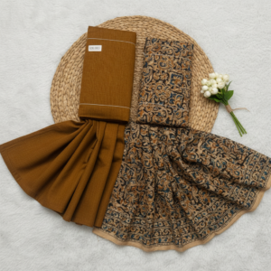 Unstitched Salwar Suit Material (Copper Golden)