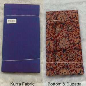 Unstitched Salwar Suit Material (Blue)