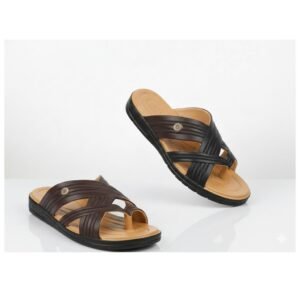 Classic Men’s Dual-Tone Cross-Strap Comfort Sandals