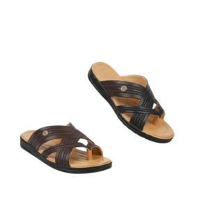 Classic-Mens-Dual-Tone-Cross-Strap-Comfort-Sandals
