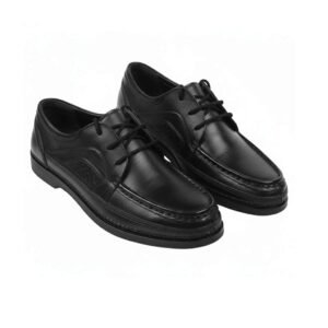 Classic Men’s Moc-Toe Leather Derby Shoes – Obsidian Black