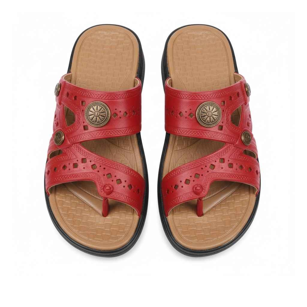 Men’s Traditional Laser-Cut Ethnic Thong Sandals – Coffee Brown