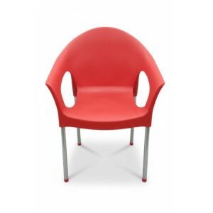 Modern Red Scoop Accent Chair