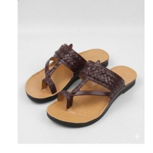 Premium Braided Leather Kolhapuri Sandals with Ergonomic Comfort Sole