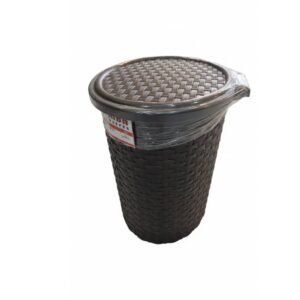 Premium Rattan-Style Plastic Laundry Basket with Lid,