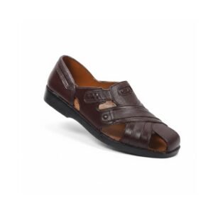 Titan-Stride Men’s Textured Leatherette Semi-Closed Sandals