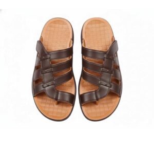 UrbanStep Men’s Ergonomic Toe-Ring Comfort Sandals (Dark Brown)