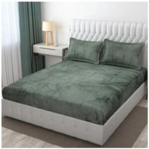 Sage Marble Velvet-Touch Elasticated Bedding Set