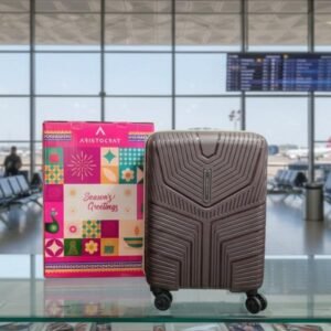 Feature,Details Material,"Durable, impact-resistant Hard-Shell (Polycarbonate/ABS blend)" Mobility,360-degree Smooth-Glide Multi-directional Wheels Design,Modern textured geometric pattern with premium metallic finish Ideal For,"Short business trips, weekend getaways, and festive gifting"