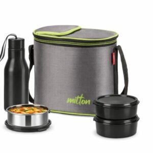 Milton Arista Insulated Executive Lunch Set with 3 Steel Containers & Stainless Steel Bottle
