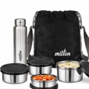 Milton Savor Lunch Insulated Executive Combo with 3 Microwave-Safe Steel Containers & Hydration Bottle