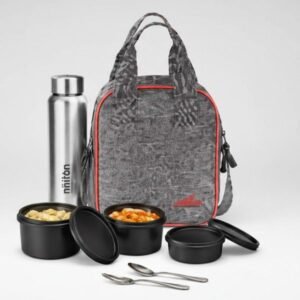 Milton Savor Lunch Insulated Executive Combo with 3 Microwave-Safe Steel Containers & Hydration Bottle
