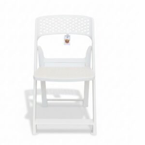 Modern Arctic White Ventilated Folding Chair – Lightweight & High-Durability Resin