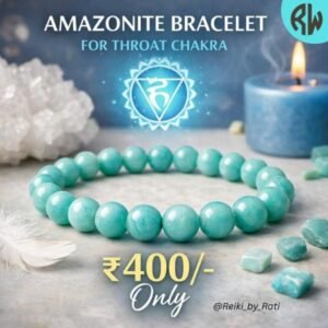Premium Natural Amazonite Gemstone Healing Bracelet for Throat Chakra Balance & Emotional Calm