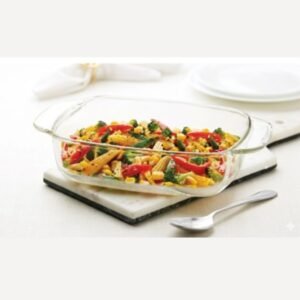 Premium Borosilicate Glass Deep Rectangular Dish (1.5L)