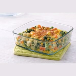 Grand 1.6L Square Borosilicate Glass Baking Dish Premium Oven-to-Table Square Casserole & Mixing Bowl