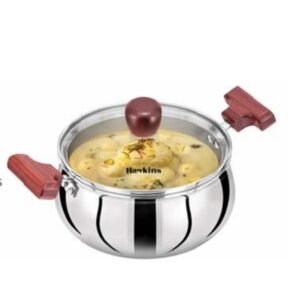 Hawkins Stainless Steel Handi with Glass Lid (2 Litre, 16 cm, 3 mm) – SSH 20G